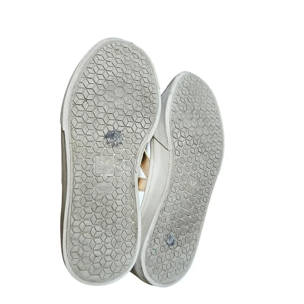 Veja Recife Logo Chromefree Sneakers 6.5 White Platine Triple Strap Soft Girl